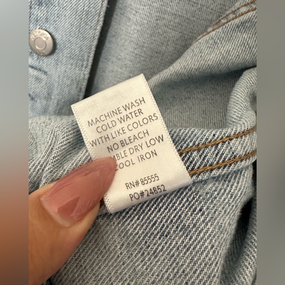 Pistola Cropped Denim Jacket Light Wash Trucker Style Small - Picture 5 of 5